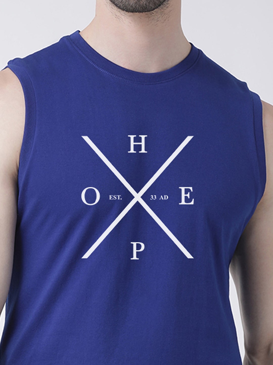 Men Hope Printed Cotton Gym Vest - Friskers