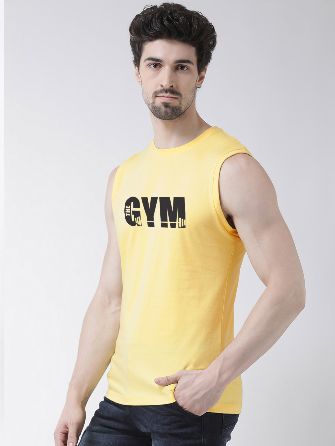 Men Gym Printed Cotton Gym Vest - Friskers
