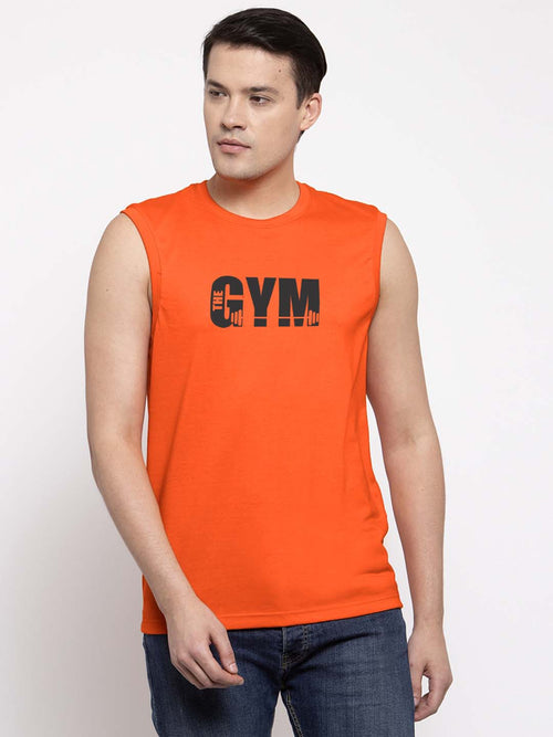 Men Gym Printed Cotton Gym Vest