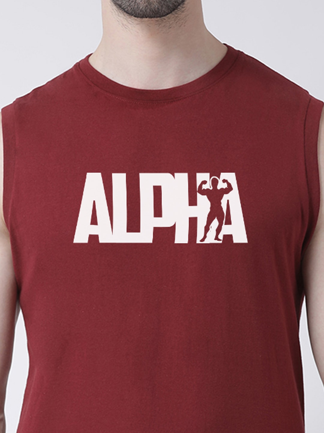 Men Alpha Printed Cotton Gym Vest - Friskers