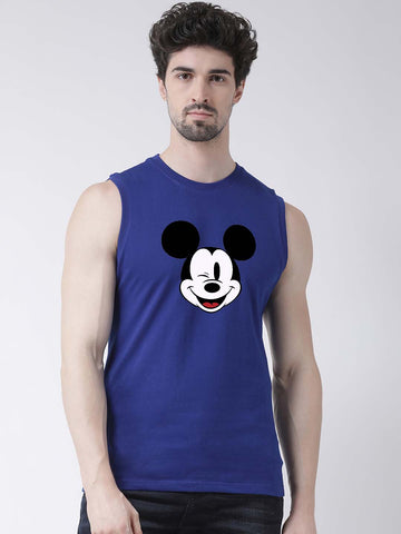 Men Mickey Mouse Printed Cotton Gym Vest