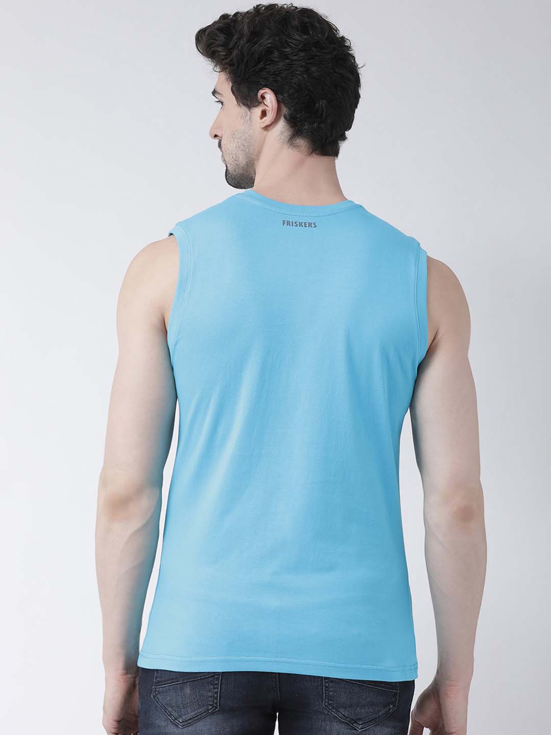 Men System Printed Cotton Gym Vest - Friskers
