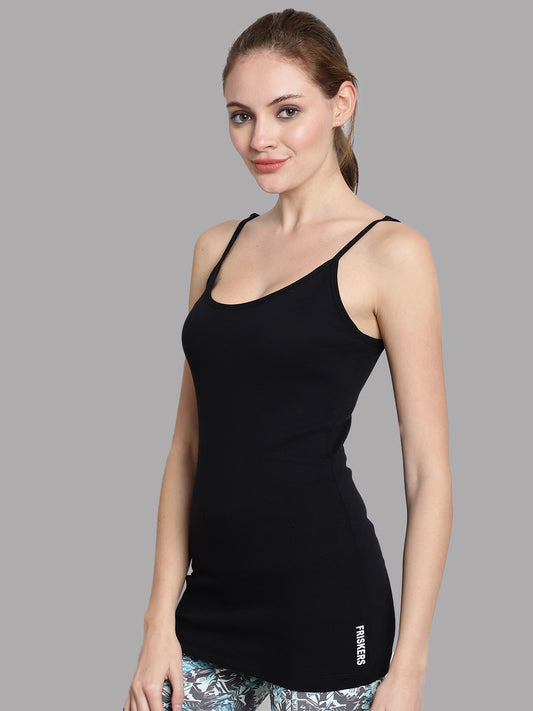 Non-Padded Cotton Long Spaghetti Camisole