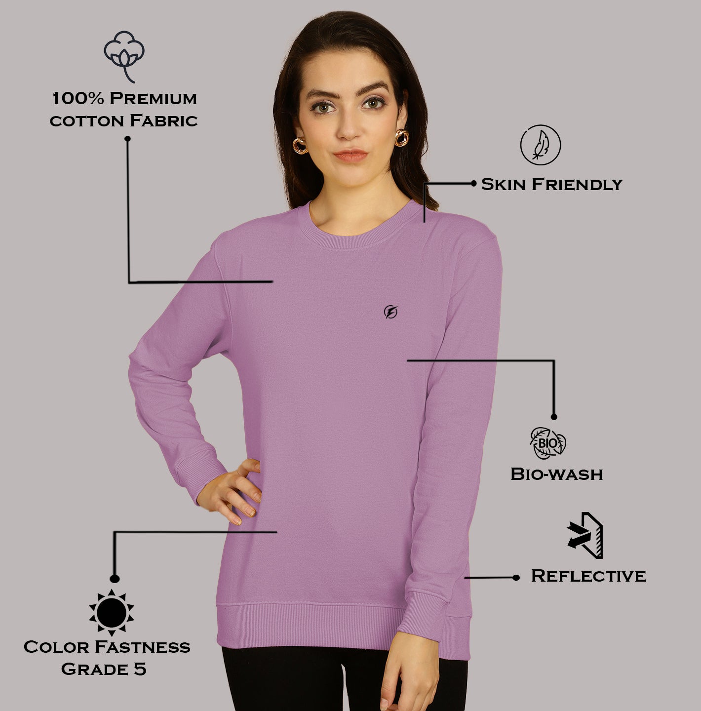 Women Full Sleeves Round Neck T-Shirt - Friskers