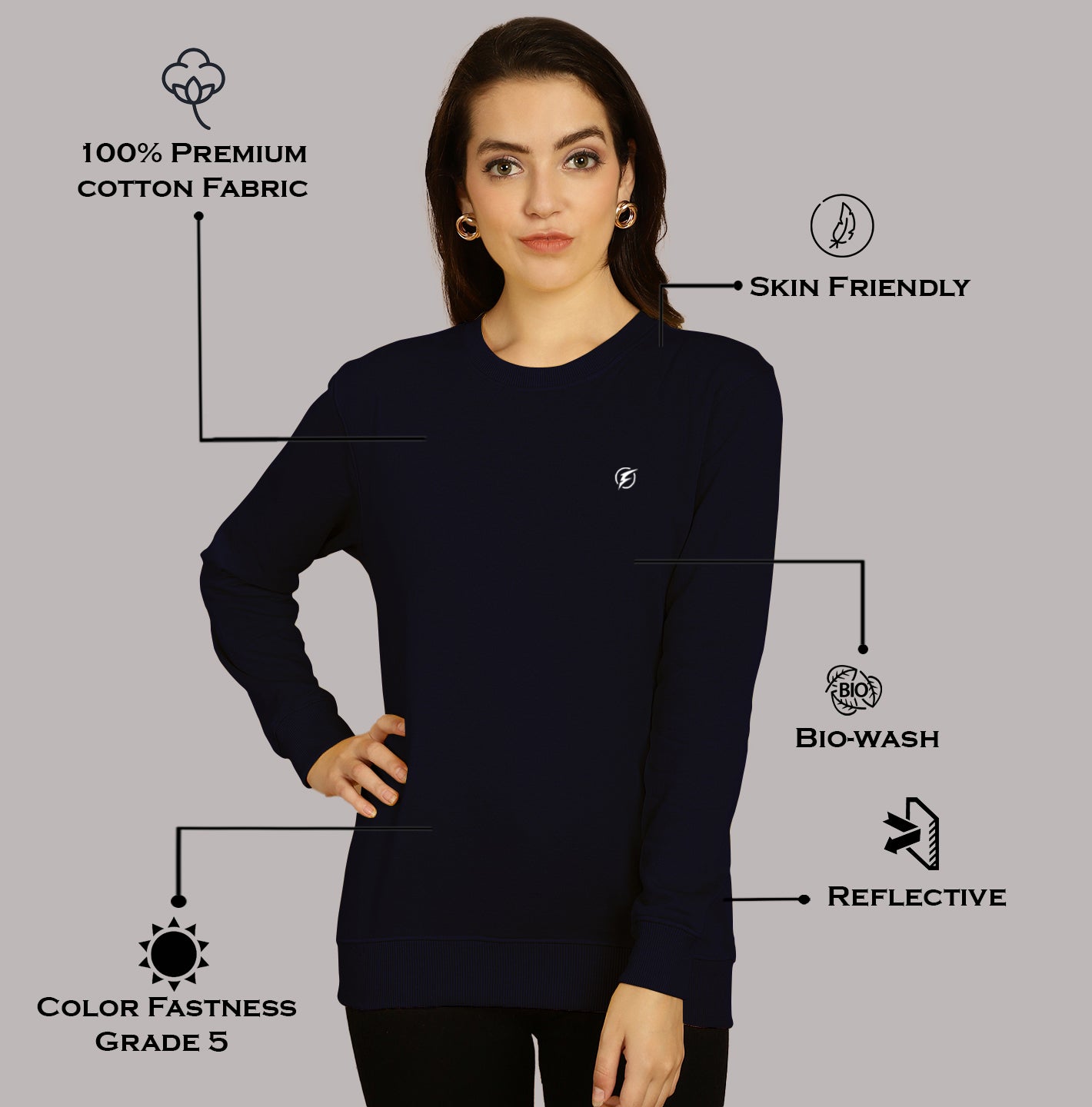 Women Full Sleeves Round Neck T-Shirt - Friskers