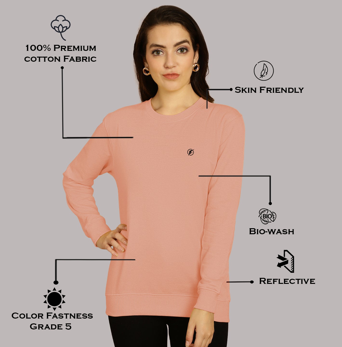 Women Full Sleeves Round Neck T-Shirt - Friskers