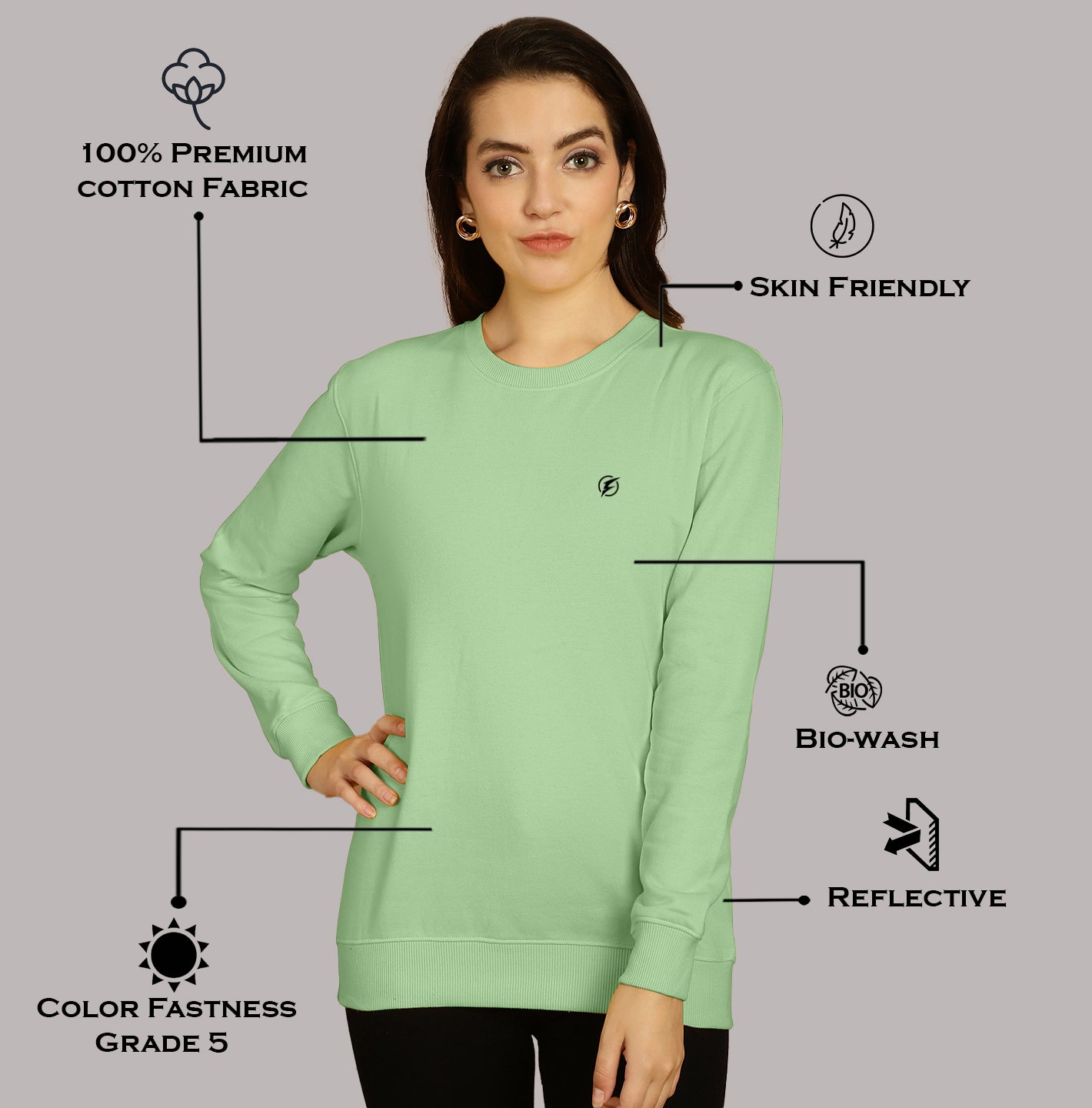 Women Full Sleeves Round Neck T-Shirt - Friskers