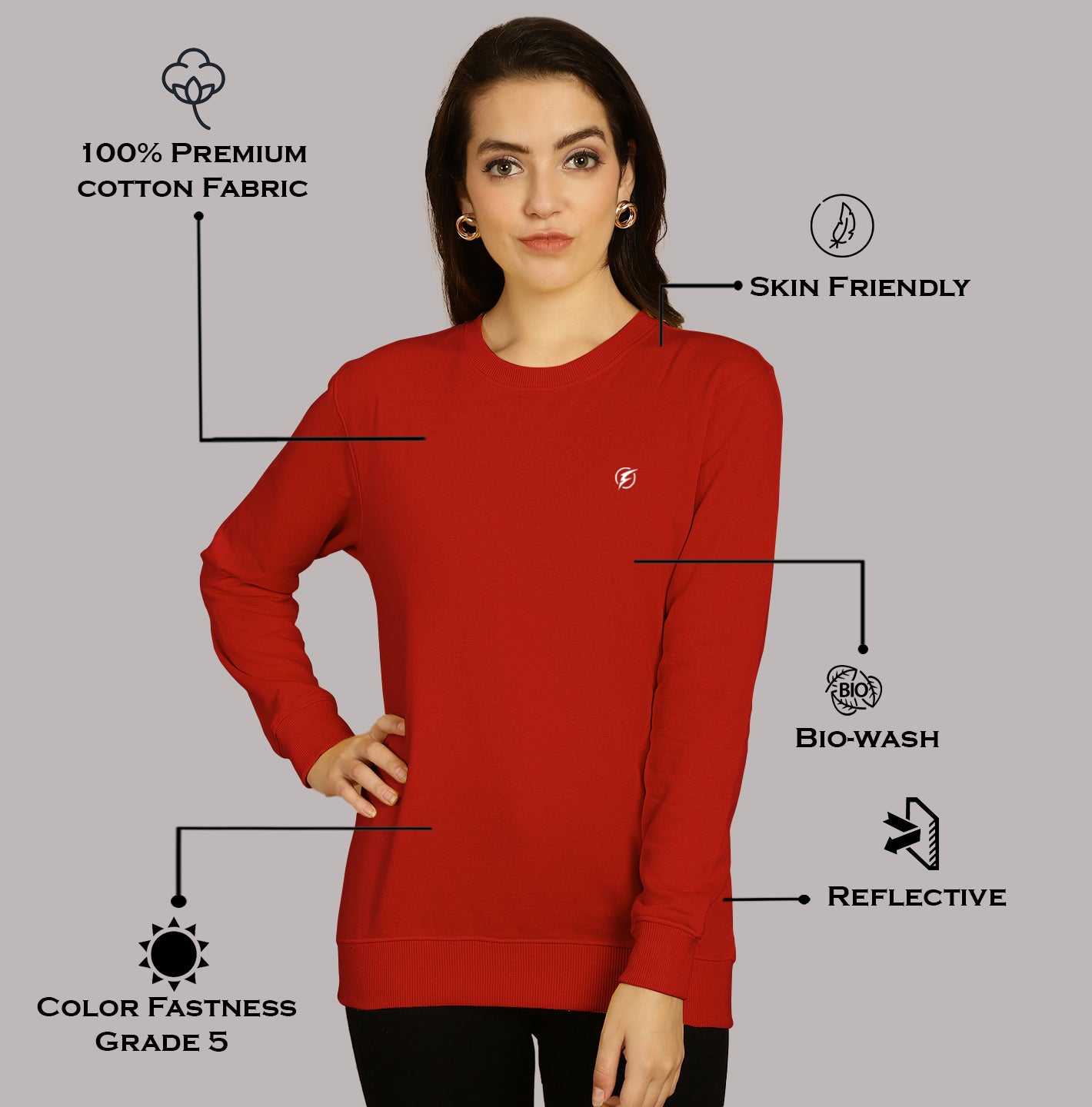 Women Full Sleeves Round Neck T-Shirt - Friskers