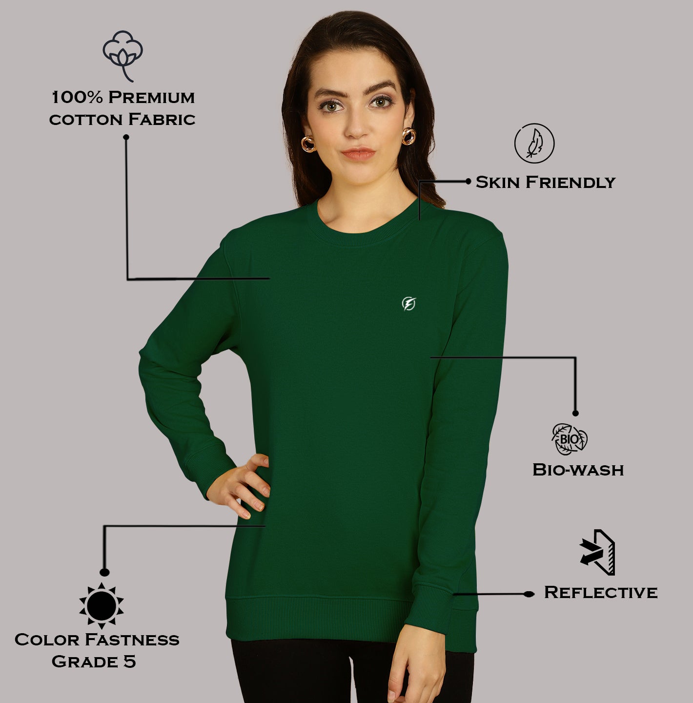 Women Full Sleeves Round Neck T-Shirt - Friskers