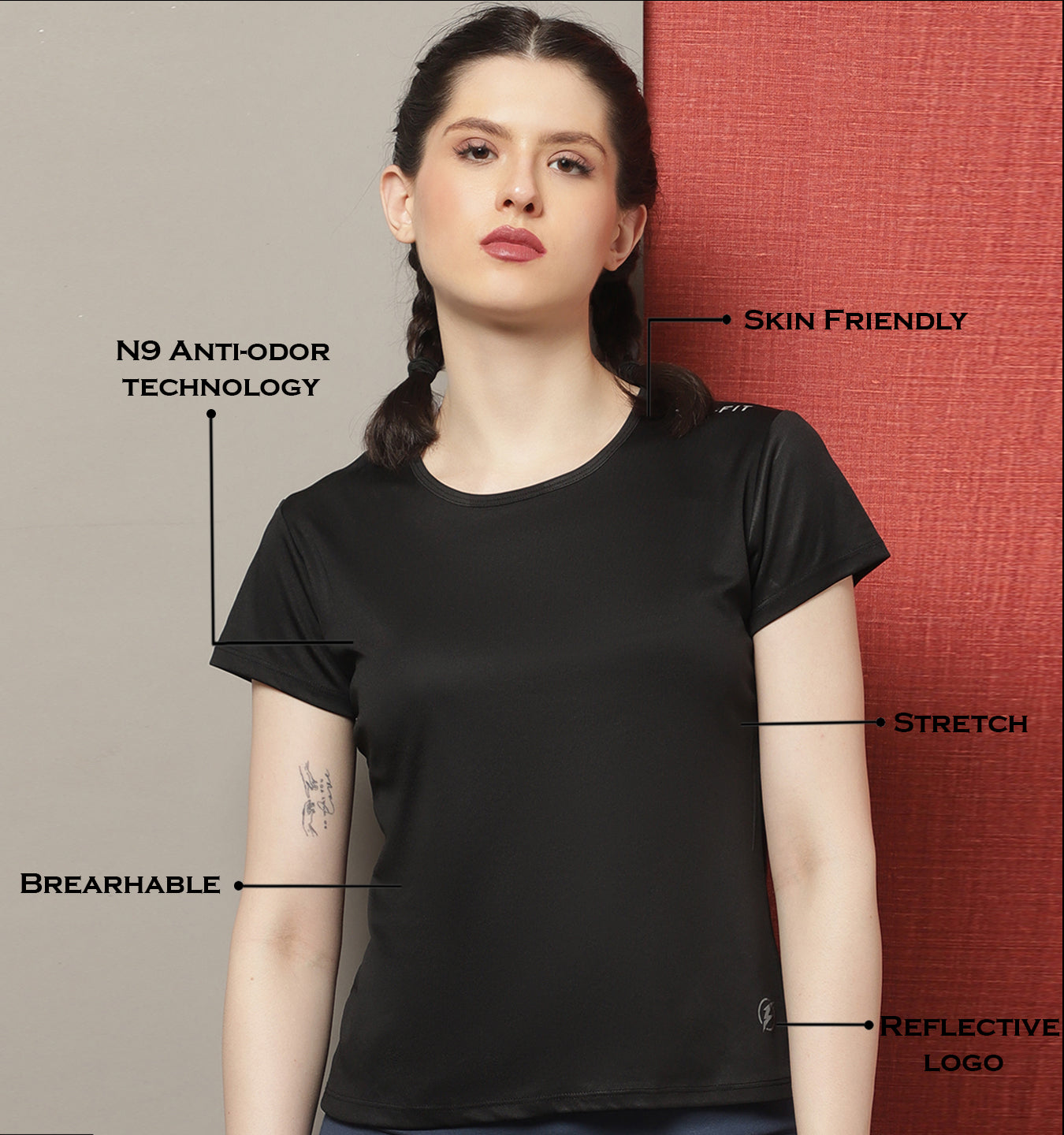 Women's Rapid Dry Solid Sustainable Training T-shirt - Friskers
