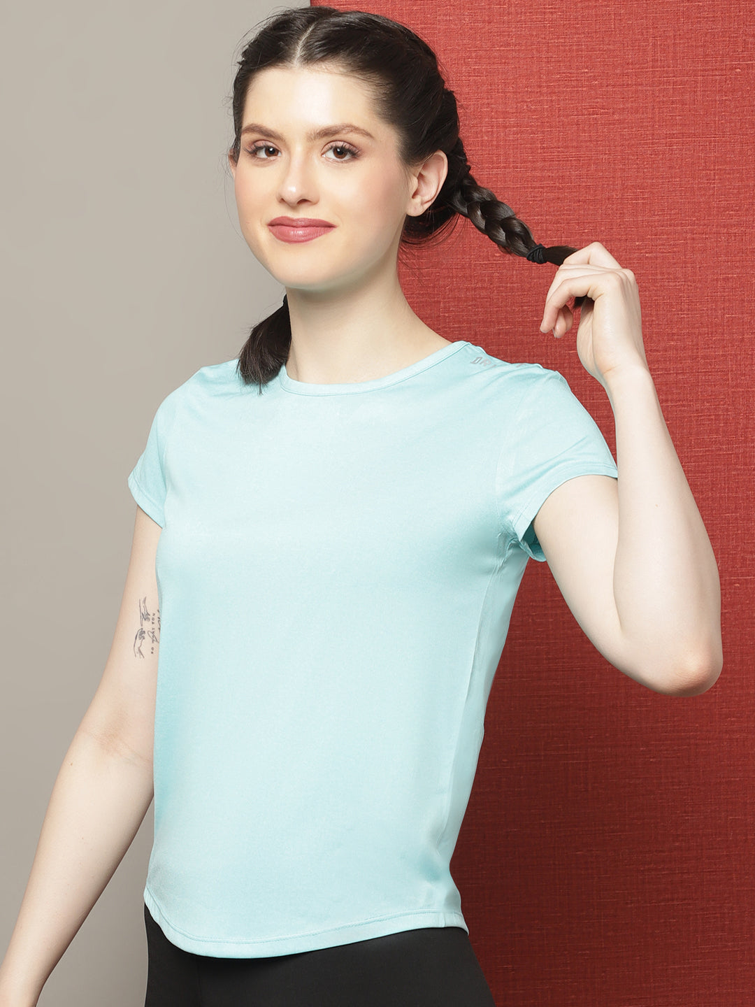 Women's Self Design Anti Odour Reflective Sports T-shirt