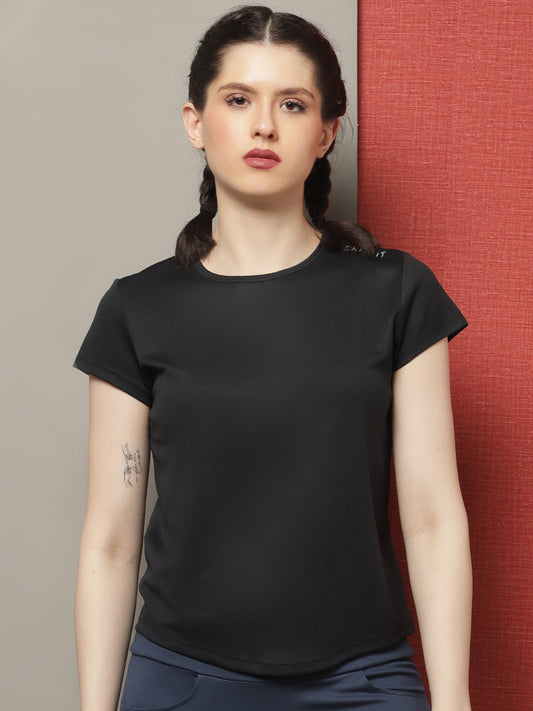 Women's Short Sleeves Cut outs Slim Fit Running T-shirt - Friskers