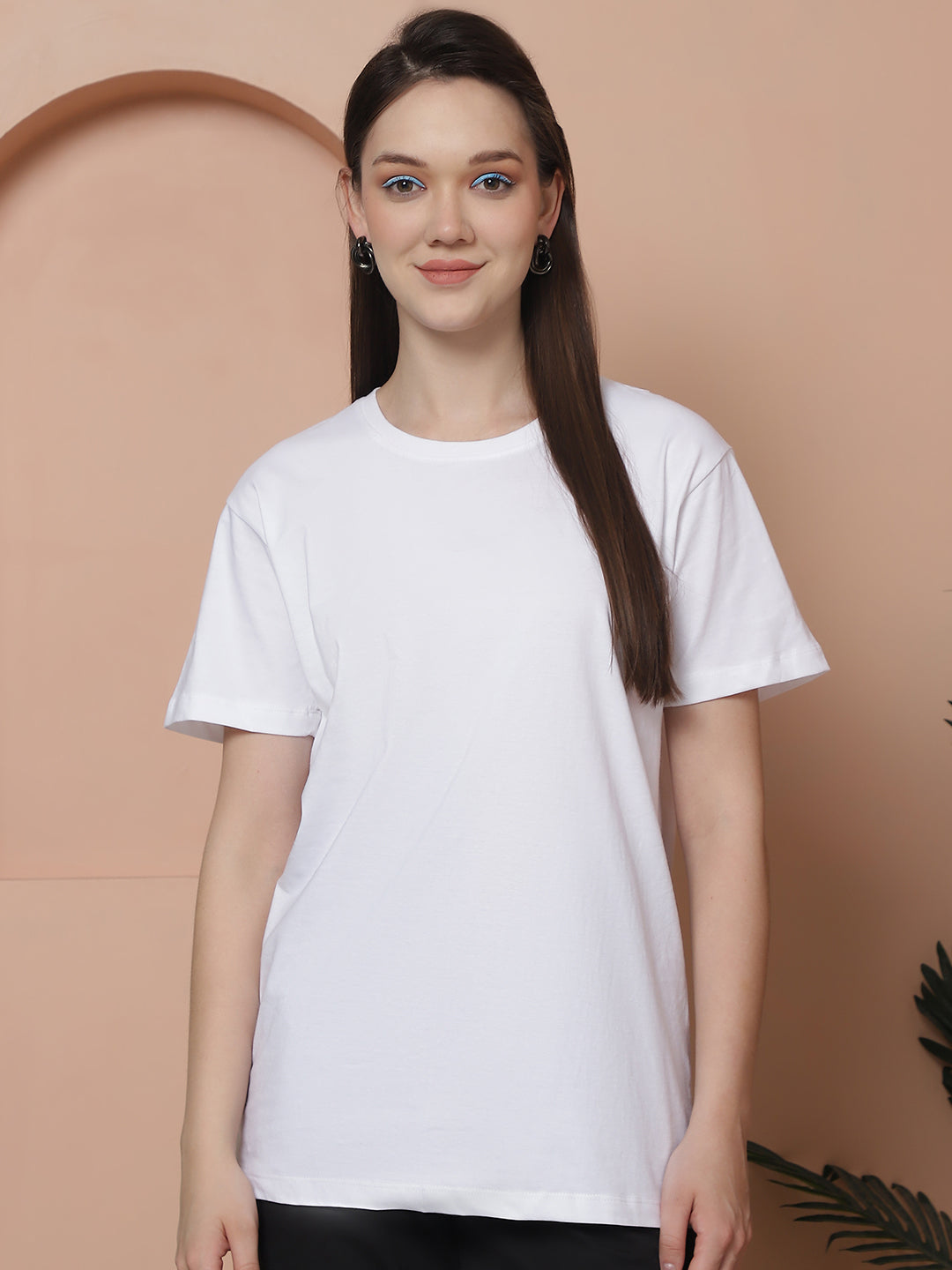 Friskers Pack Of 2 White Combination Round Neck Half Sleeves Long T-Shirt