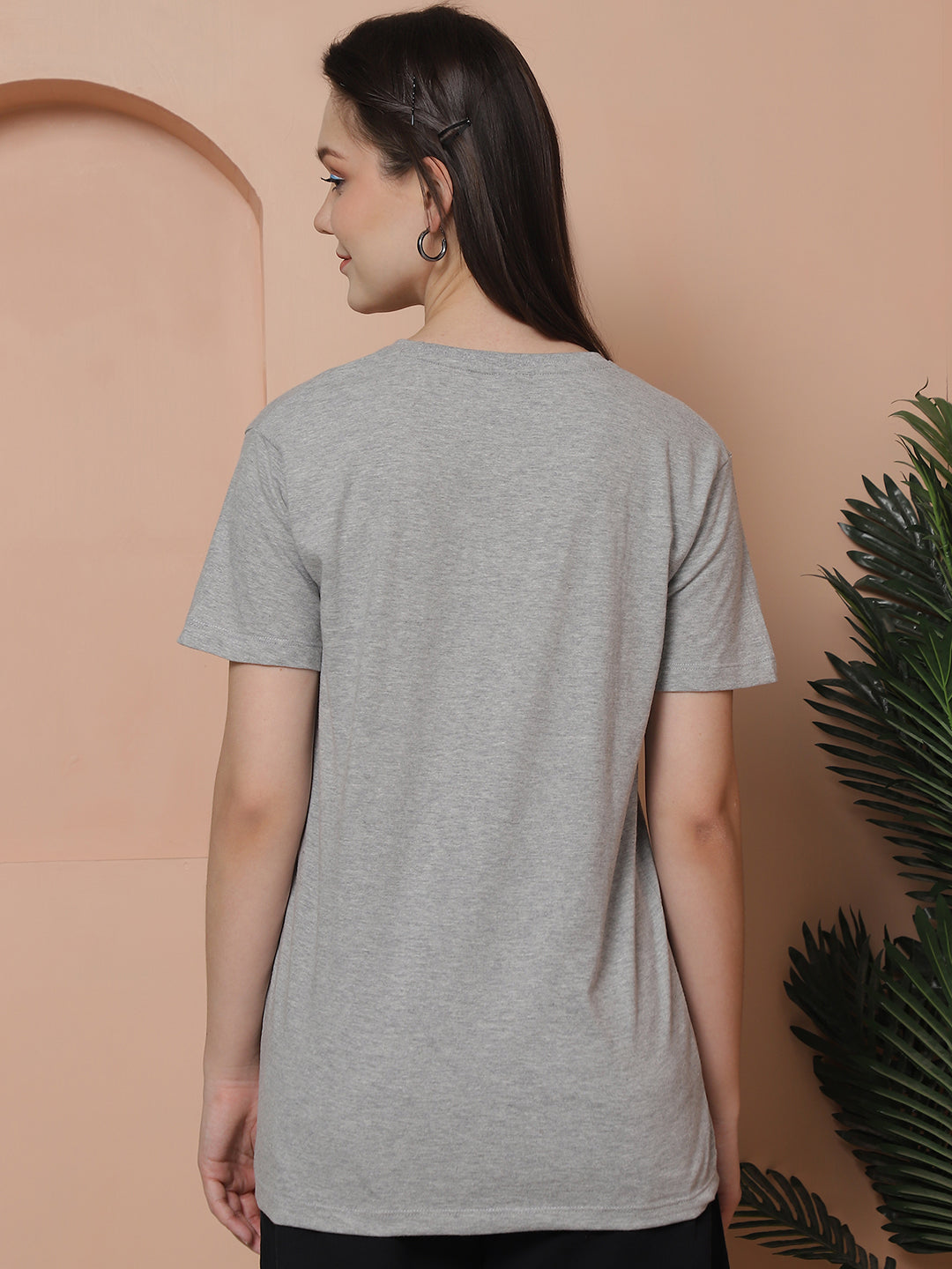 Friskers Pack Of 2 Grey Combination Round Neck Half Sleeves Long T-Shirt