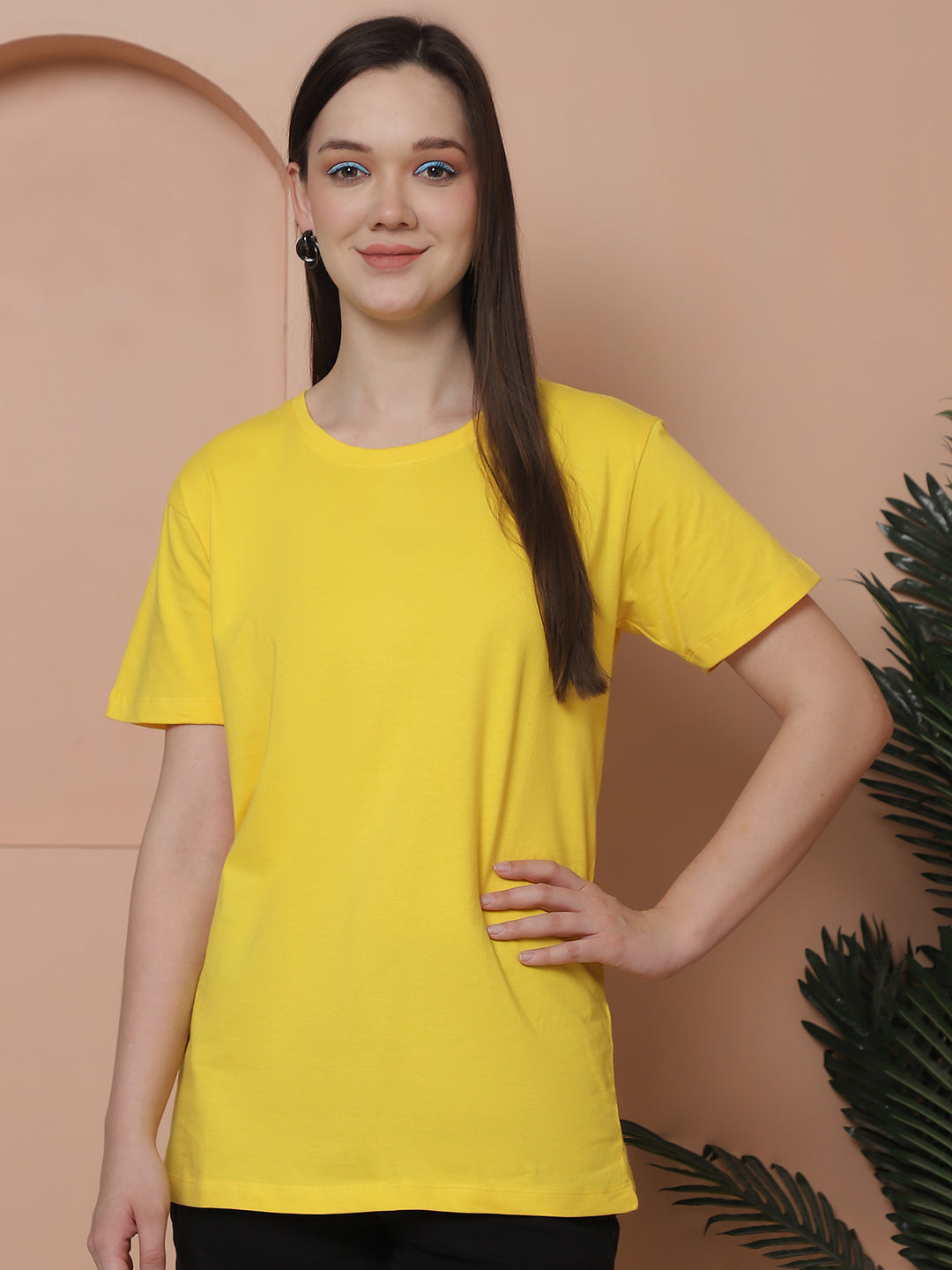 Friskers Pack Of 2 Blue Combination Round Neck Half Sleeves Long T-Shirt