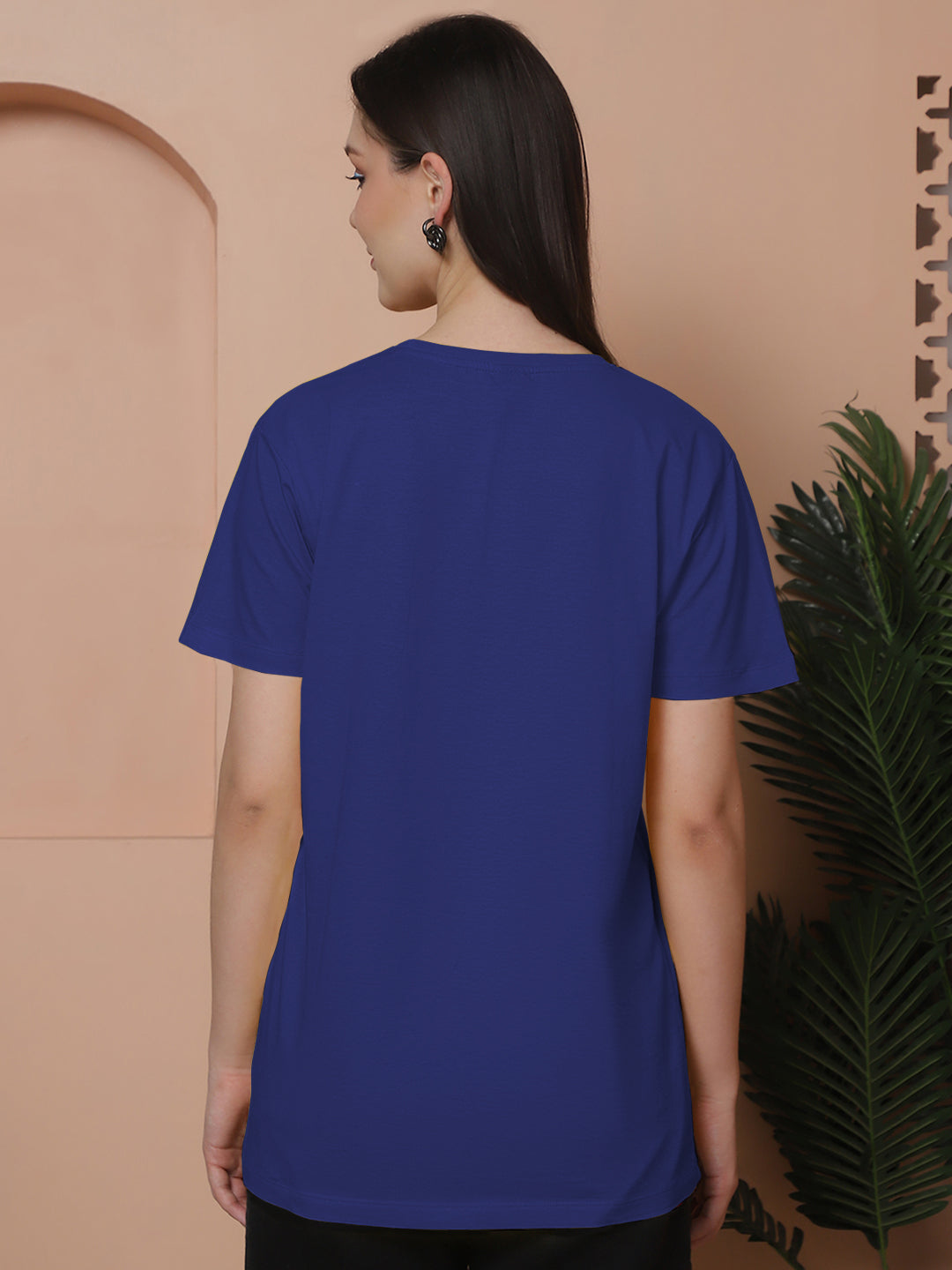 Friskers Pack Of 2 Blue Combination Round Neck Half Sleeves Long T-Shirt