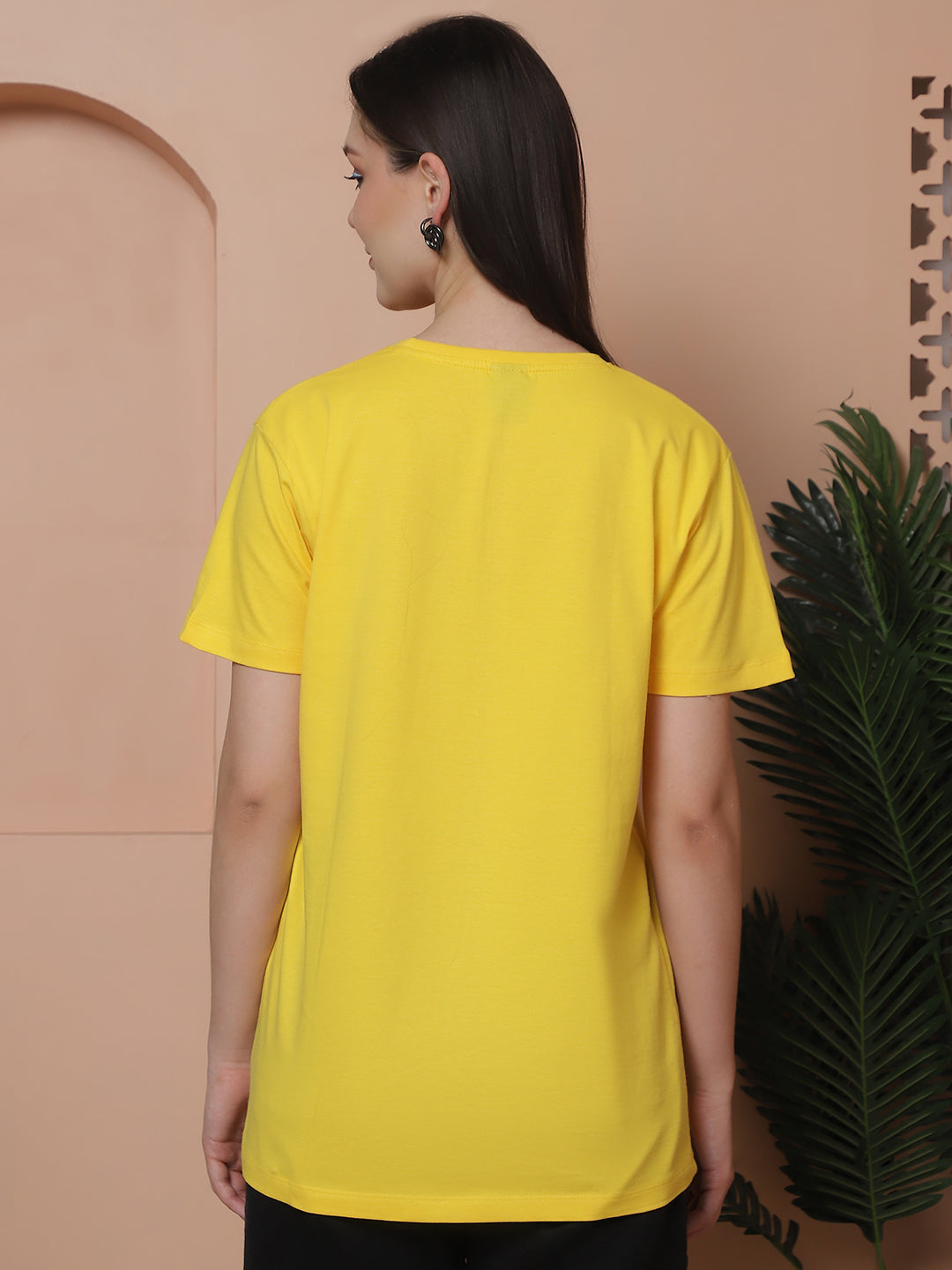 Friskers Pack Of 2 Yellow Combination Round Neck Half Sleeves Long T-Shirt