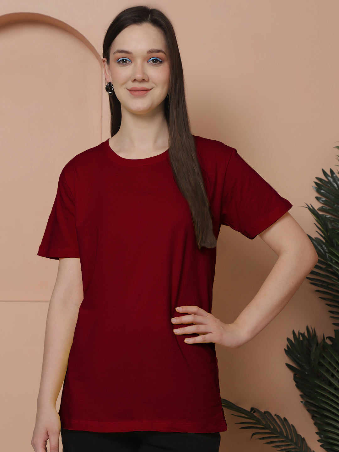 Friskers Pack Of 2 Orange Combination Round Neck Half Sleeves Long T-Shirt