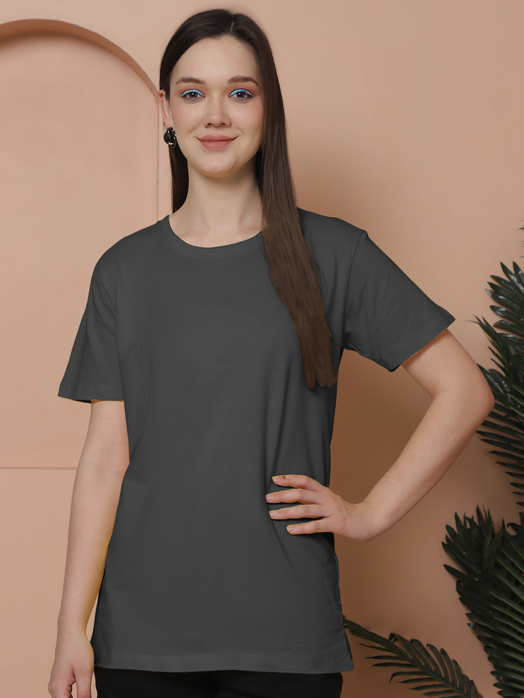 Friskers Pack Of 2 Orange Combination Round Neck Half Sleeves Long T-Shirt