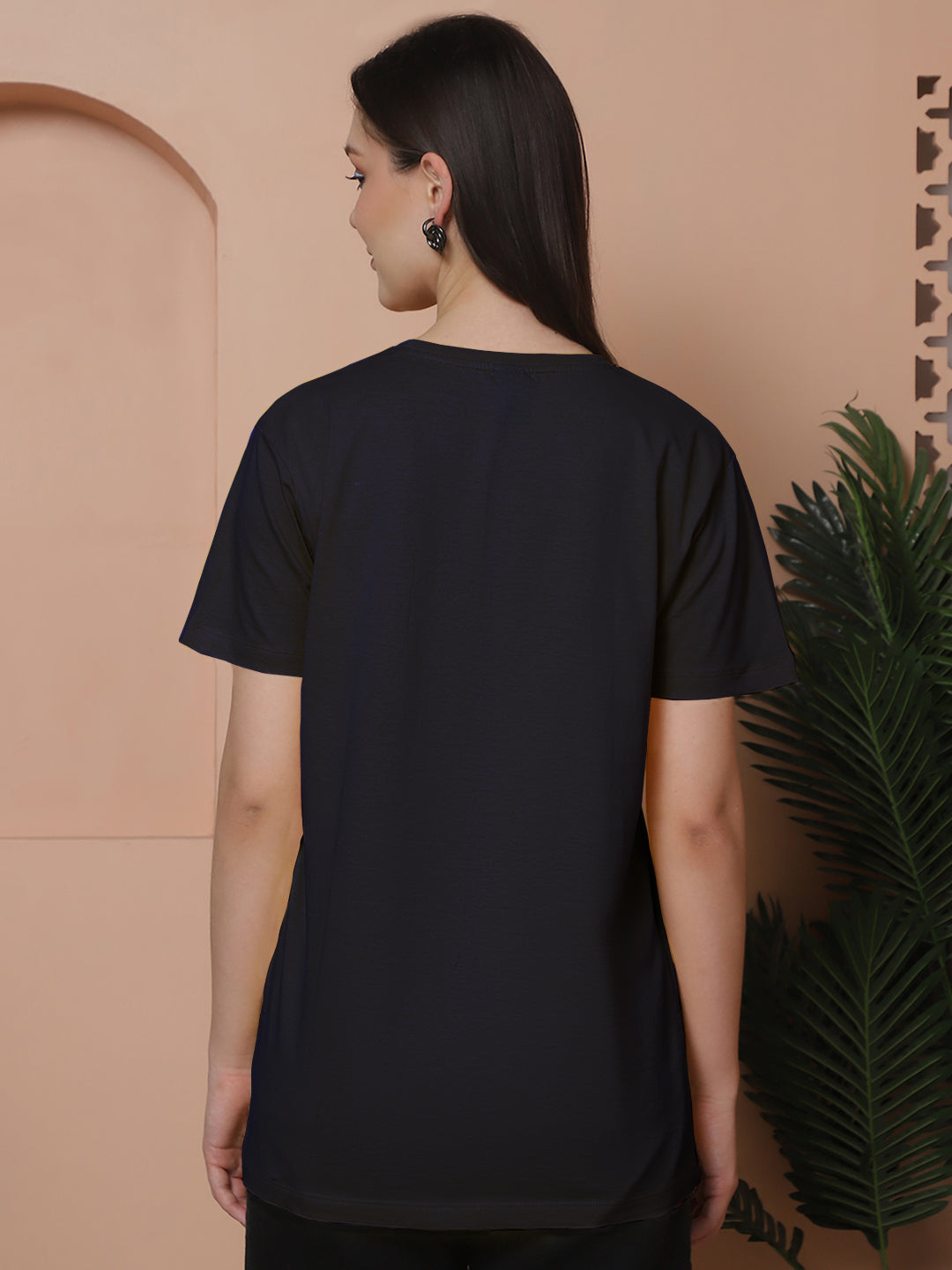 Friskers Pack Of 2 Navy Combination Round Neck Half Sleeves Long T-Shirt