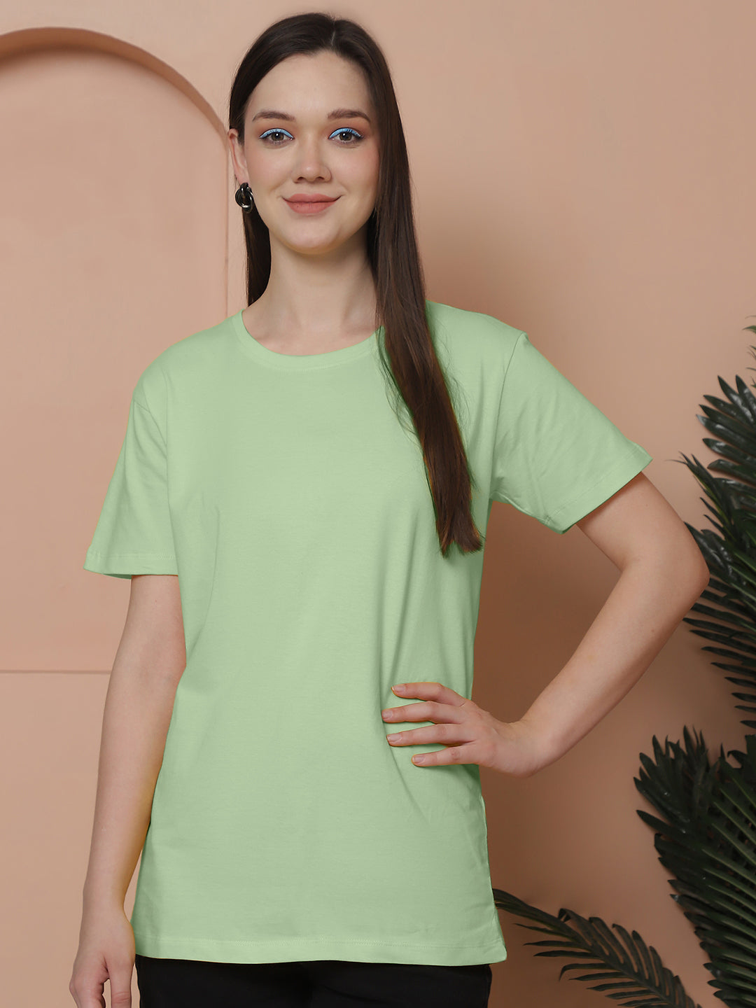 Friskers Pack Of 2 Coral Combination Round Neck Half Sleeves Long T-Shirt