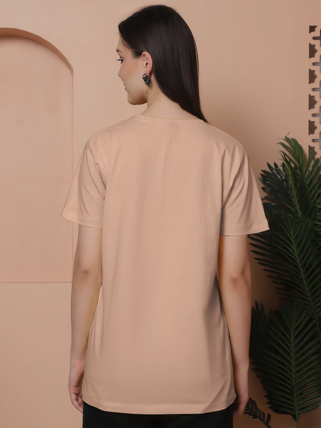 Friskers Pack Of 2 Coral Combination Round Neck Half Sleeves Long T-Shirt