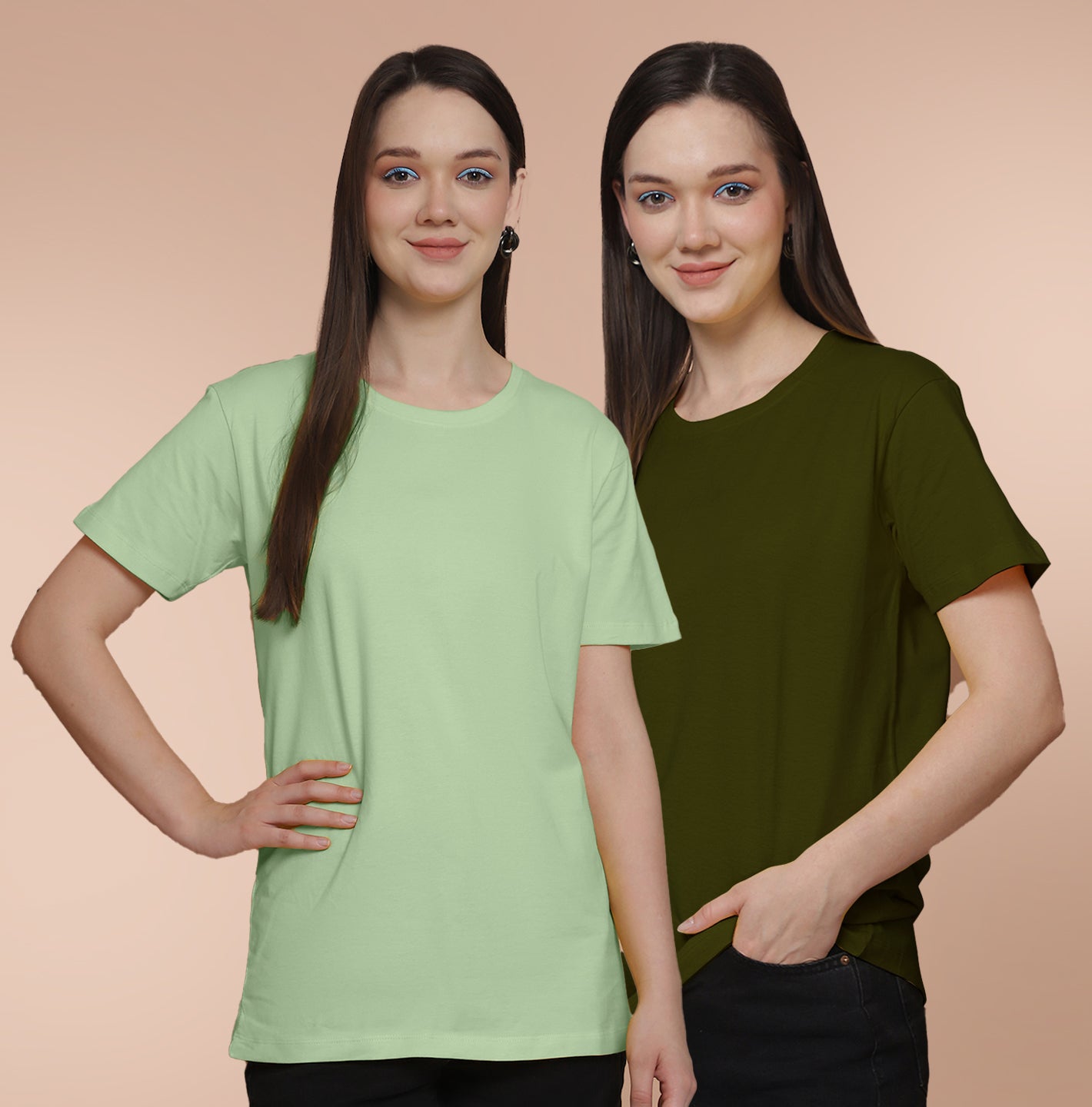 Friskers Pack Of 2 Pista Combination Round Neck Half Sleeves Long T-Shirt