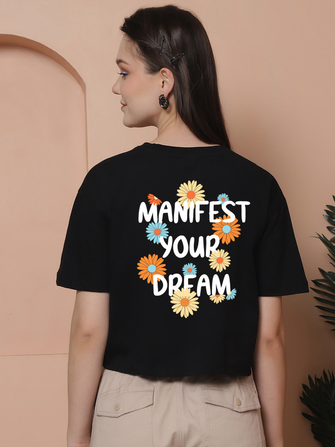 Friskers Women Manifest Your Dream Printed Oversized Cotton Tshirt