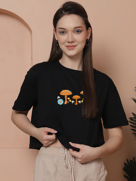 Friskers Women Manifest Your Dream Printed Oversized Cotton Tshirt