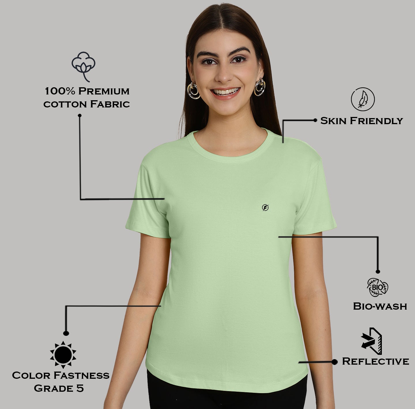 Friskers Pack Of 2 Solid Round Neck Half Sleeves T-Shirt - Friskers