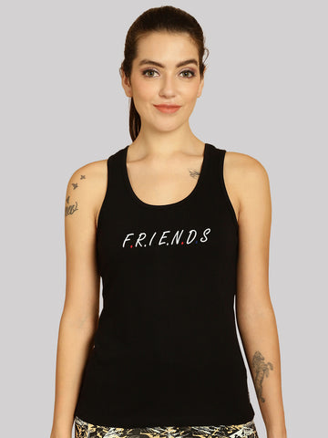 Women Friends Printed Cotton Slim Fit Tank Top