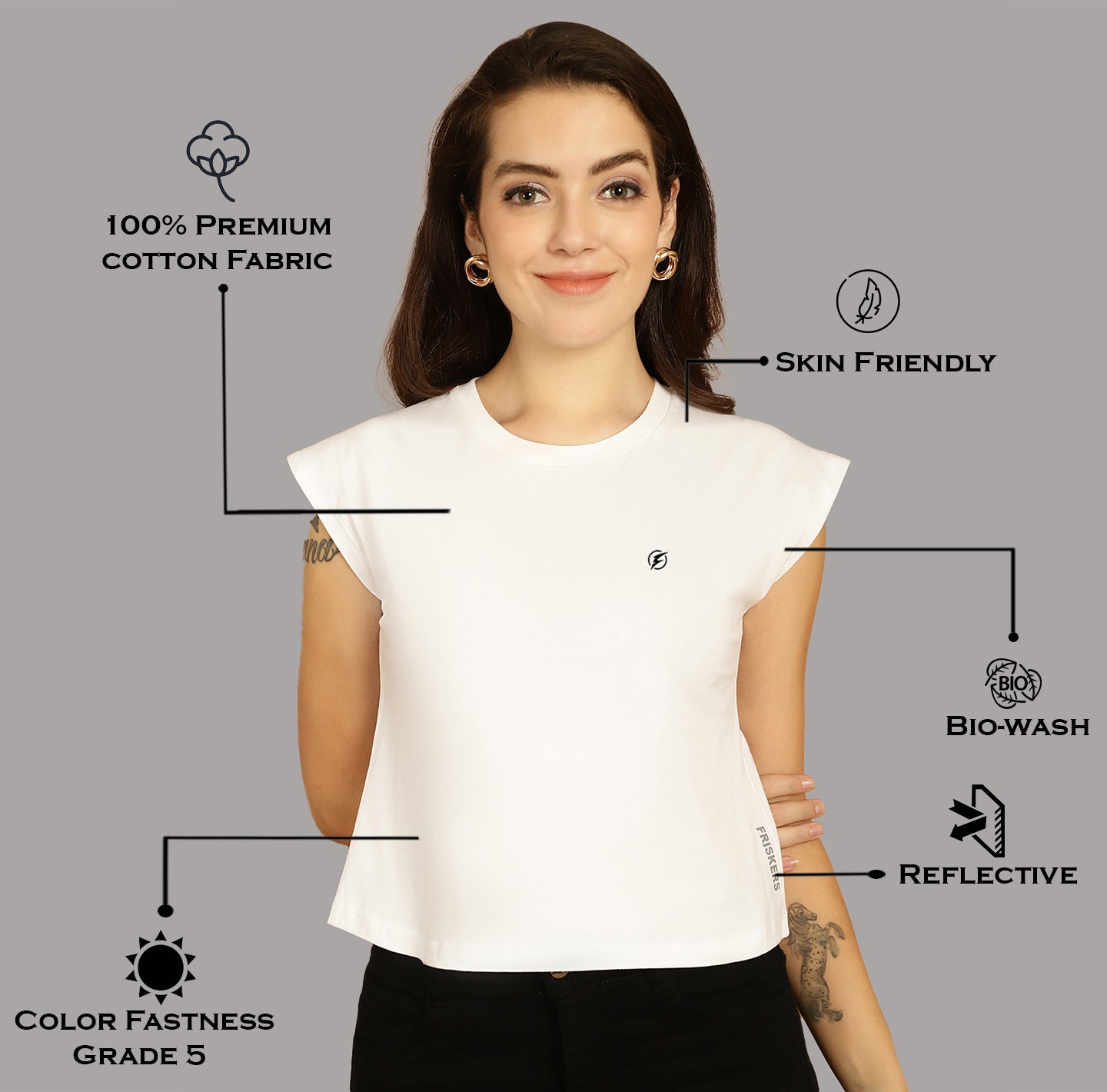 Women Casual Fit Pure Cotton T-Shirt - Friskers