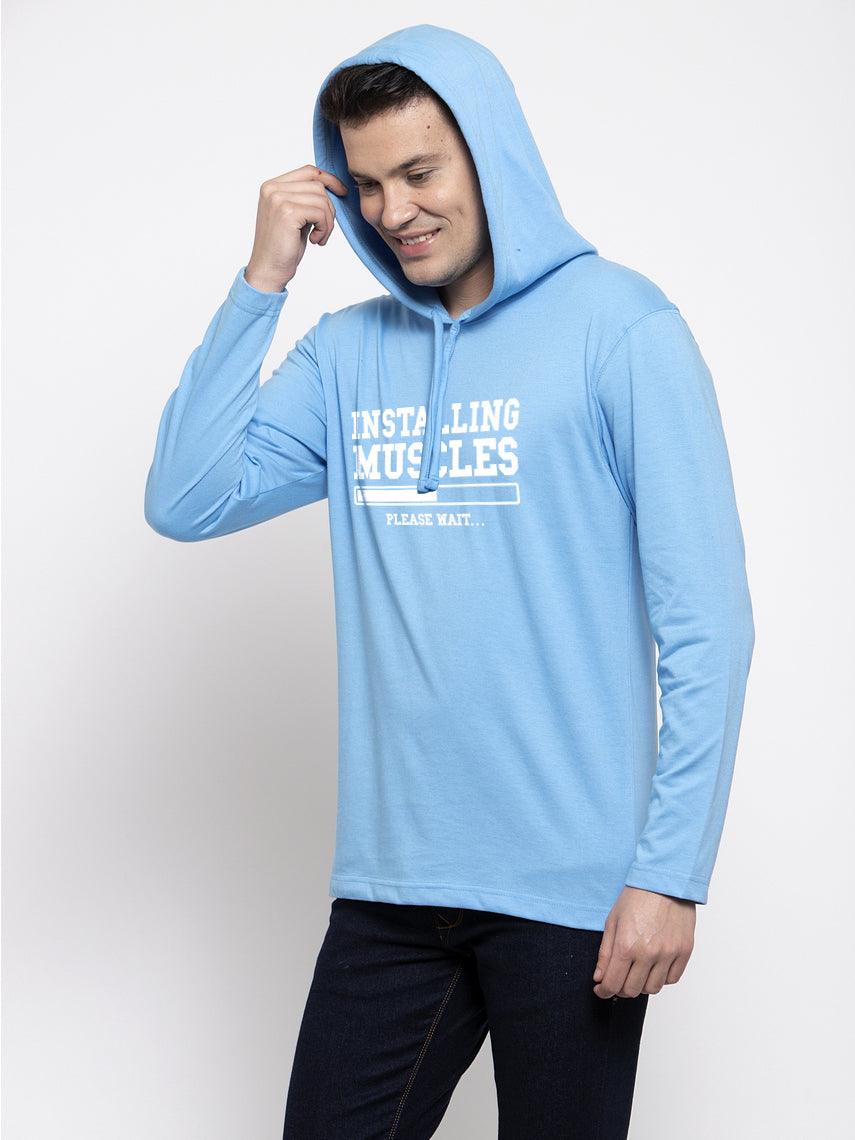 Men's Installing Muscles Full Sleeves Hoody T-Shirt - Friskers