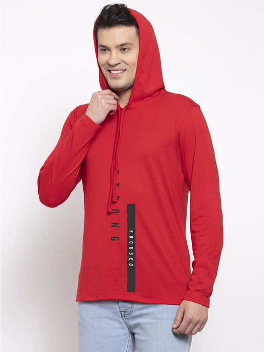Men's Strong Focused Full Sleeves Hoody T-Shirt - Friskers