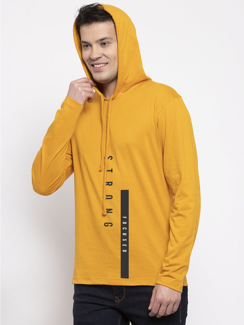 Men's Strong Focused Full Sleeves Hoody T-Shirt - Friskers