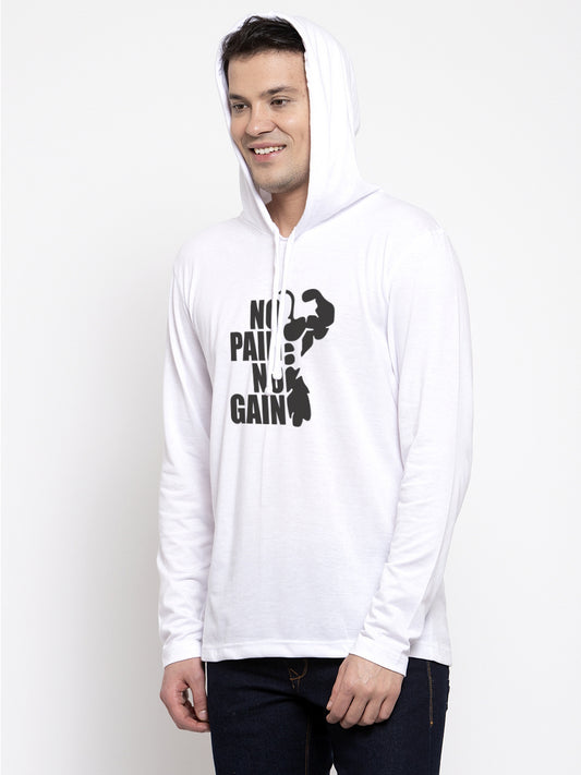 Men's No Pain No Gain Full Sleeves Hoody T-Shirt - Friskers