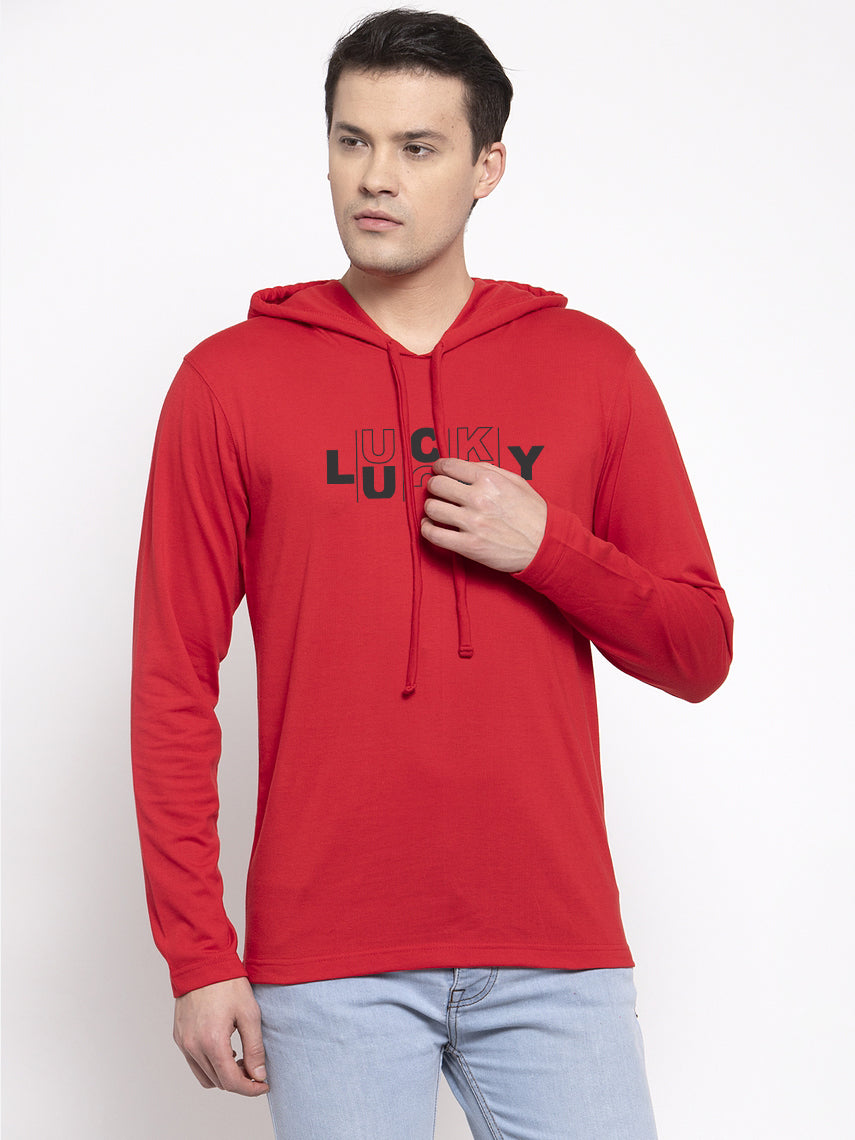 Men's Lucky Full sleeves Hoody T-Shirt - Friskers