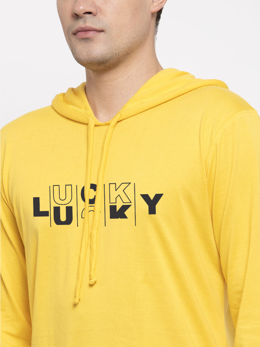 Men's Lucky Full sleeves Hoody T-Shirt - Friskers