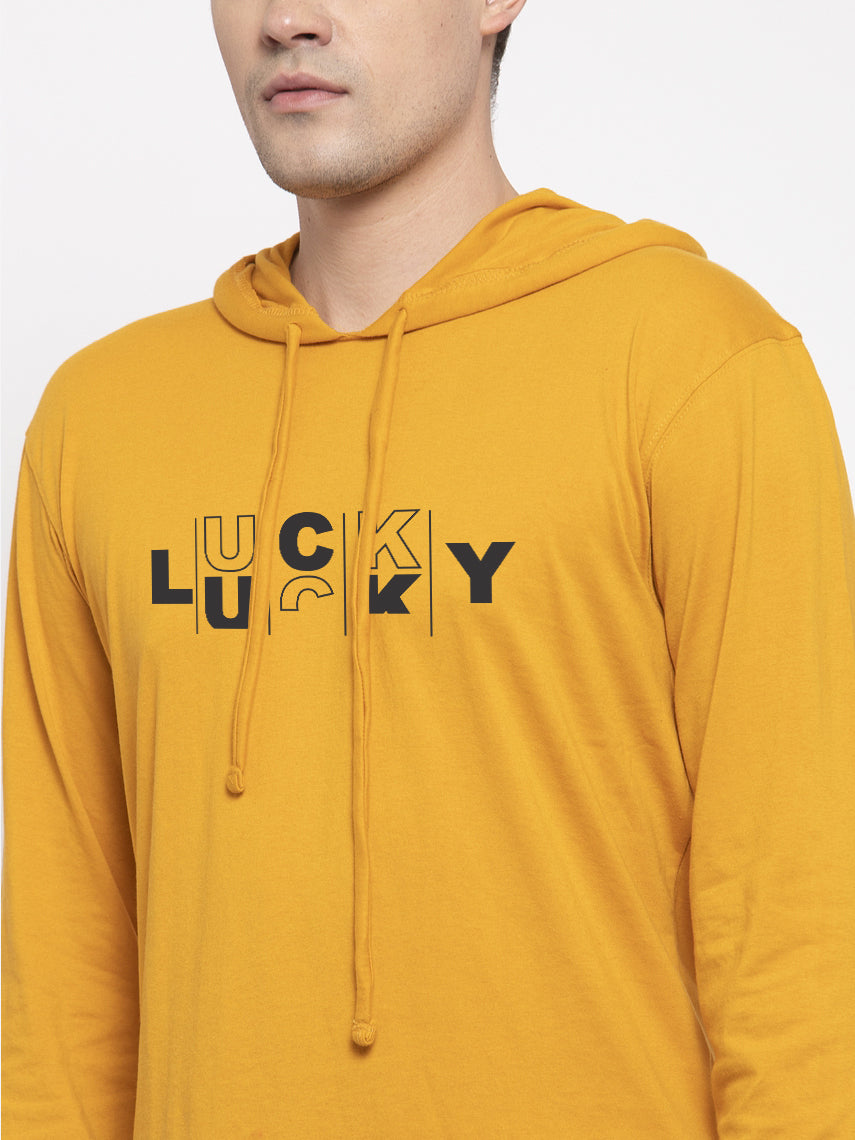 Men's Lucky Full sleeves Hoody T-Shirt - Friskers