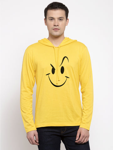 Men's Smiley Full Sleeves Hoody T-Shirt - Friskers