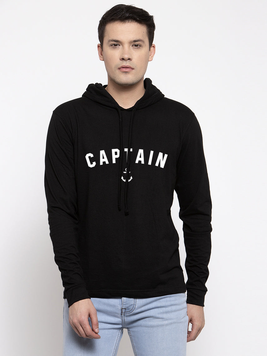 Men's Captain Full Sleeves Hoody T-Shirt - Friskers