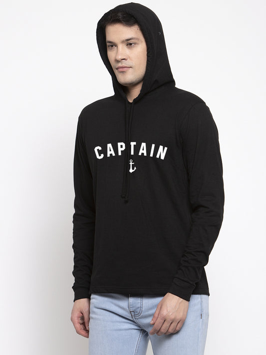 Men's Captain Full Sleeves Hoody T-Shirt - Friskers