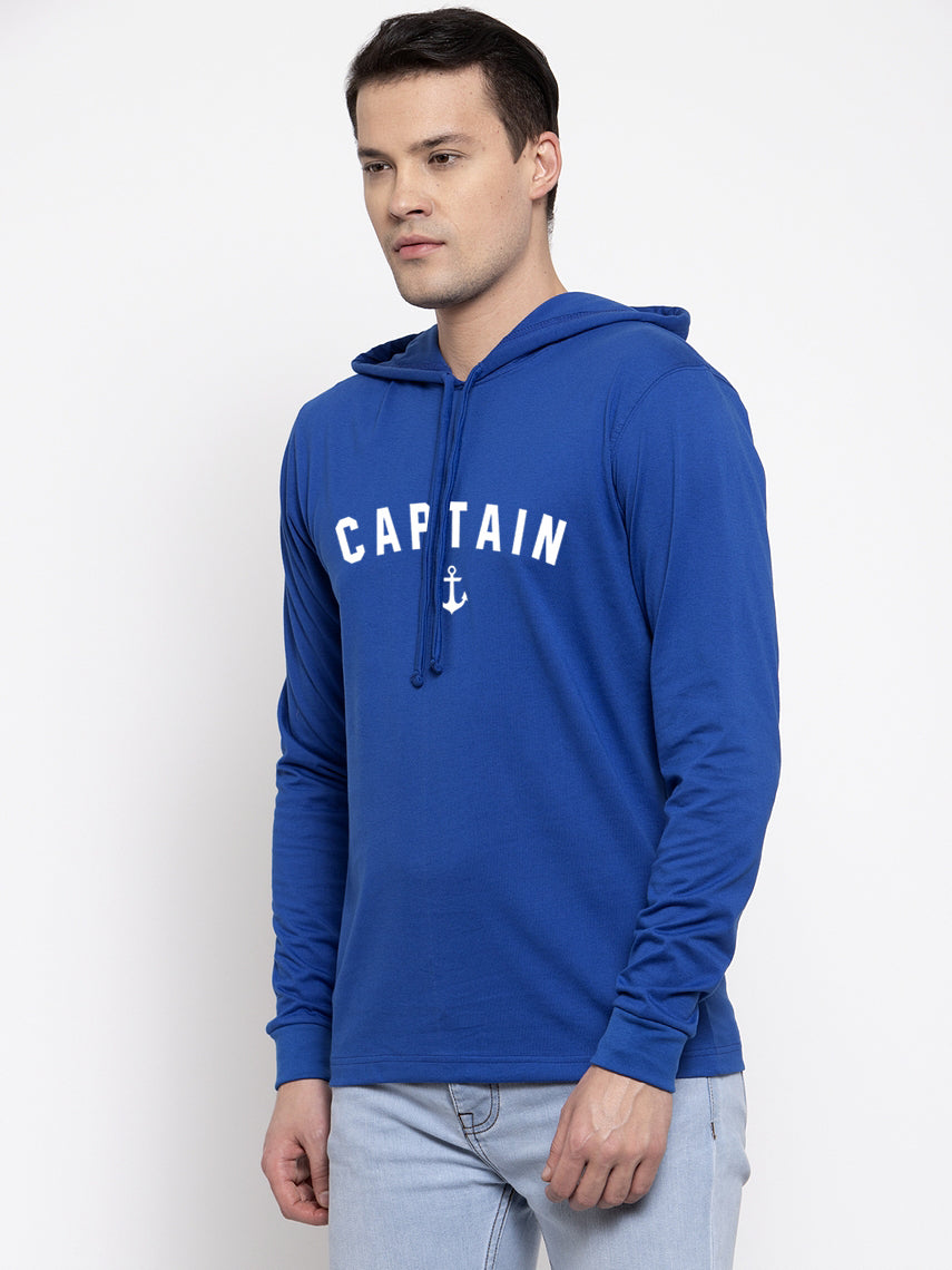 Men's Captain Full Sleeves Hoody T-Shirt - Friskers