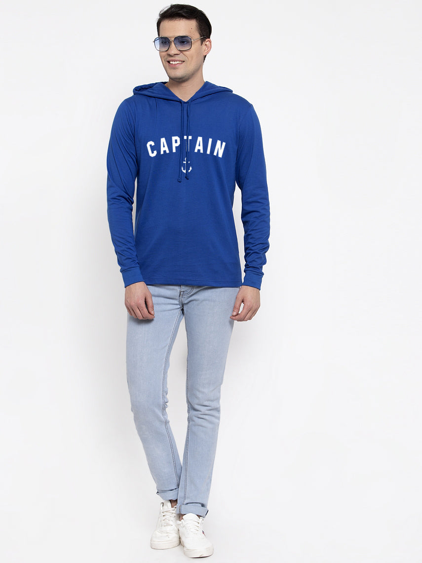 Men's Captain Full Sleeves Hoody T-Shirt - Friskers