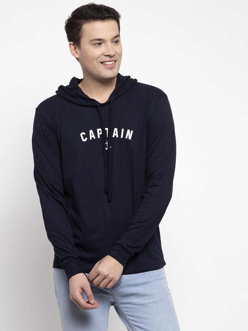 Men's Captain Full Sleeves Hoody T-Shirt - Friskers