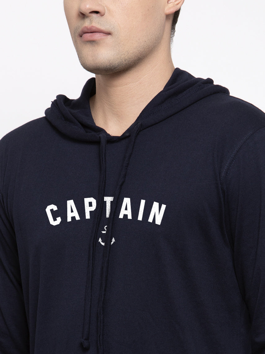 Men's Captain Full Sleeves Hoody T-Shirt - Friskers