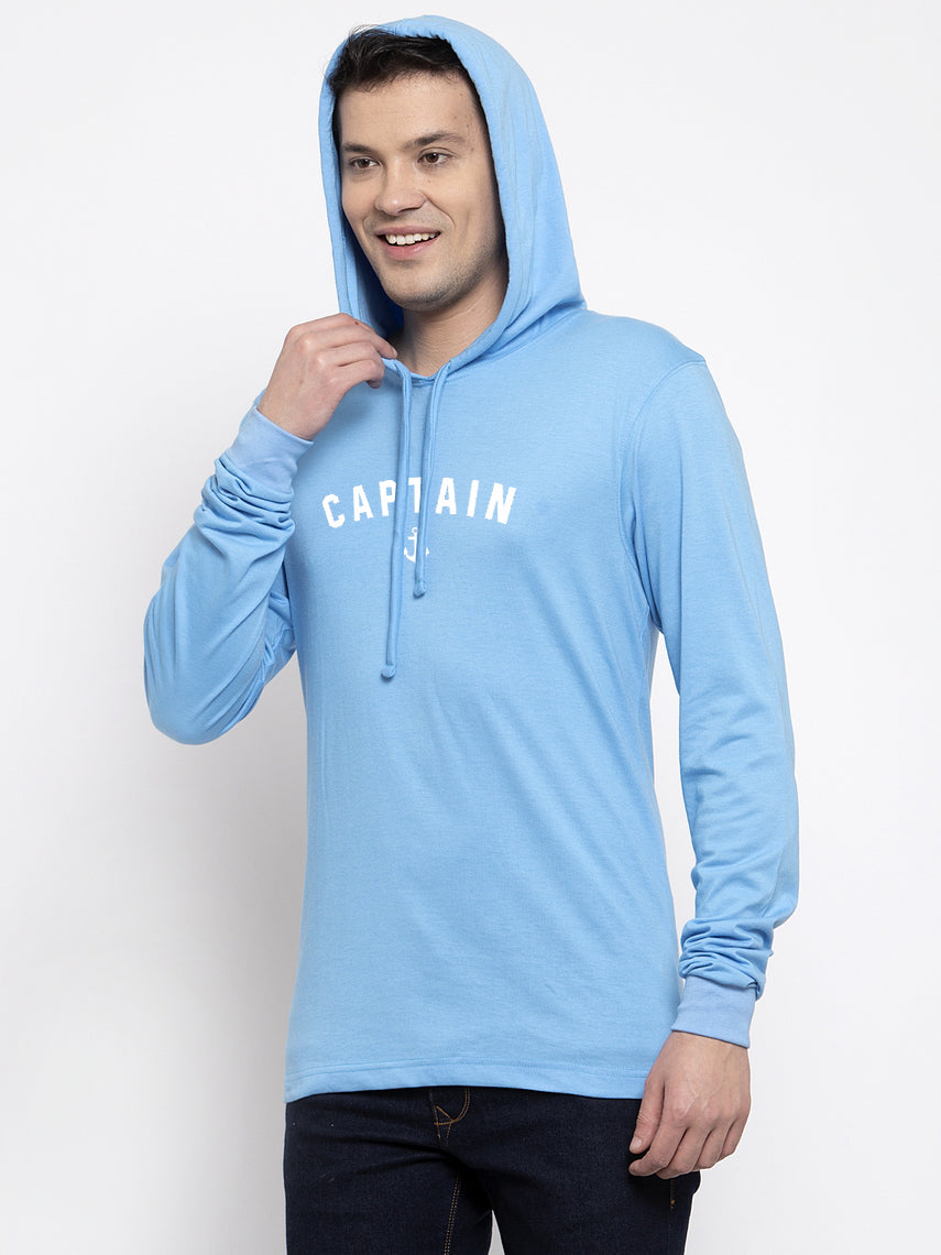 Men's Captain Full Sleeves Hoody T-Shirt - Friskers