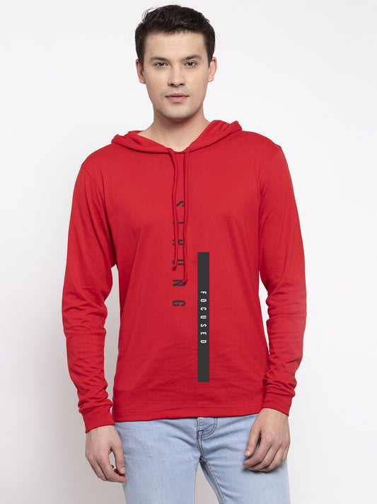 Men's Strong Focused Full Sleeves Hoody T-Shirt - Friskers