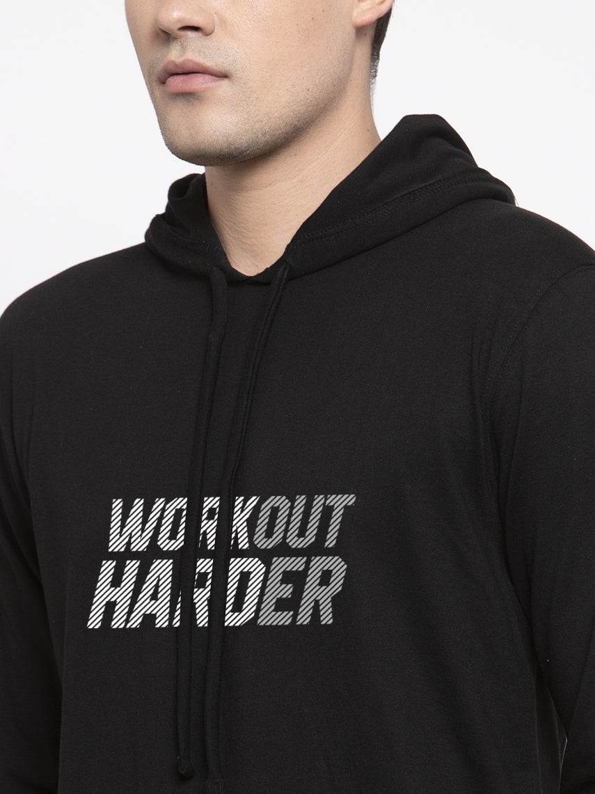 Men's Workout Harder Full Sleeves Hoody T-Shirt - Friskers