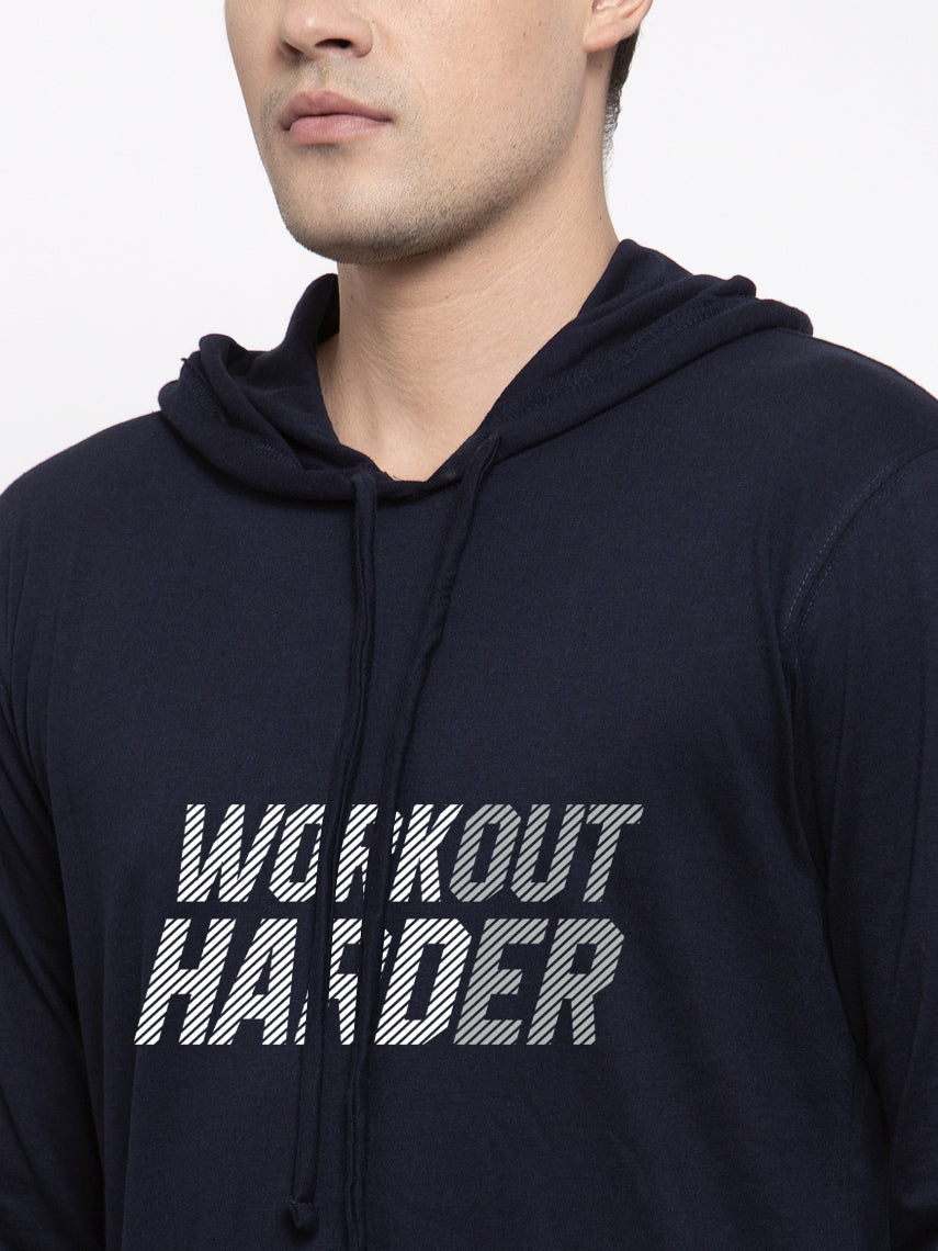 Men's Workout Harder Full Sleeves Hoody T-Shirt - Friskers